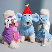 Resim Küçük Köpek Kostümü Gökkuşağı Unicorn & Denizkızı Dönüşüm Kıyafeti - Pomeranian, Chihuahua, Shih Tzu için Çıtçıtlı Elbise - Partiler, Fotoğraf Çekimleri için Gökkuşağı Kuyruğu & Boynuz Aksesuarlı Yumuşak Nefes Alabilir Evcil Hayvan Kıyafeti 