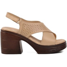 Resim Bej Kadın Topuklu Sandalet 523001 Z Bej 