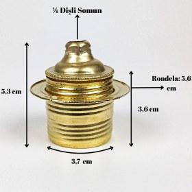 Resim Retro Vitrini Dekoratif E27 Metal Halkalı Gold Renk Duy (1 ADET) 