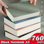 Resim Minimalist 760 Sayfalık Boş Defter - A5 Boyut, Eskiz ve Karalama İçin Uygun, Suni Deriden Yapılmış, Yumuşak Kapak, Üniversite Öğrencileri ve Yetişkinler İçin İdeal 