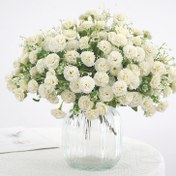 Resim 20 Başlıklı Yapay Kardan ve Lale Buketi, Gevşek Çiçekler, Beyaz Plastik Çiçekler, Dış Mekan Düğünleri, Ev ve Otel Dekorasyonu İçin - Tatlı ve Şık Bir Atmosfer Oluşturmak İçin Mükemmel, Düğün Dekorasyonu 