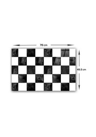Resim Decorita Cam Ocak Arkası Koruyucu | Damalı Desen | 49,5cm x 76cm 