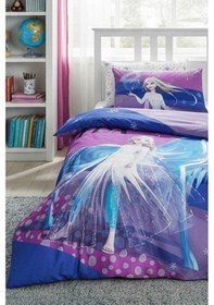 Resim Özdilek Frozen Snow Disney Lisanslı Lastikli Fitted Çarşaf Çocuk Nevresim Takımı Tek Kişilik - Krem Krem 