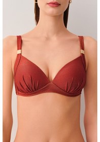 Resim Suwen Jenny Aksesuarlı Üçgen Bikini Üst Sb2548013871387 Parlak Tarçın 
