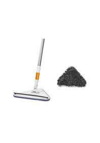 Resim Turuncukoli Teleskopik Üçgen Camsil Duvar Yüzey Cam Silme Aparatı Mop Mikrofiber Sprey 