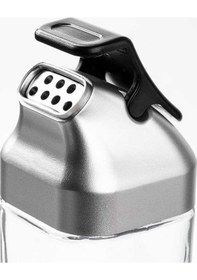 Resim Tantitoni Metal Standlı 4lü Cam Sosluk Seti - Gri Kapaklı 170ml/80ml Şeffaf 