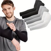 Resim 6 Çift Hafif, Kaymaz Soğutma Kol Kolluğu, Parmak Delikli - Erkekler ve Kadınlar İçin İdeal, Ofis ve Rahatlık İçin Mükemmel, Yazın Temel, Rahat Kumaş, Ofis Temel|Konforlu Kollu Tasarım|Parmak Delikli Kolluk 