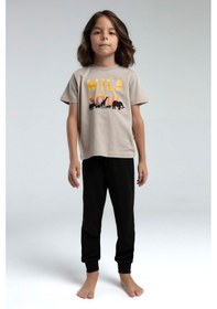 Resim Rolypoly Erkek Çocuk Krem Pijama Takımı 5274-47555 Krem 