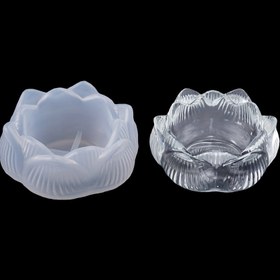 Resim [1 Adet Silikon Lotus Çiçeği Mumluk Kalıbı] Esnek ve Dayanıklı, Düzensiz Şekilli Silikon Lotus Çiçeği Mumluk Kalıbı, Kendin Yap Mum Yapımı için, Yaratıcı Tasarımlarla Ev Yapımı Mumlar 