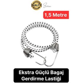 Resim Geniş Uzun Bagaj Lastiği 1,5 Mt Kancalı Gerdirme Bisiklet Sabitleme Bagaj Halatı Araba Karavan 