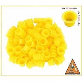 Resim Sarı Dövme Mürekkep Boya Kabı-Pota 250 Adet 