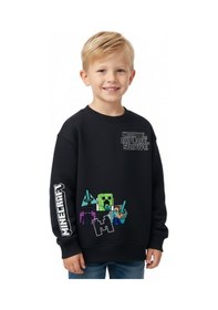 Resim Seabubbles Minecraft Erkek Çocuk Sweatshirt St09526 Lacivert 