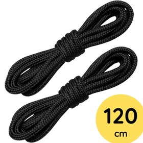 Resim Foottab 120 Cm Siyah Yuvarlak Bot Bağcığı, Fitilli Dayanıklı Sağlam Bağcık, Ayakkabı Bağcığı Bağı Ipi 