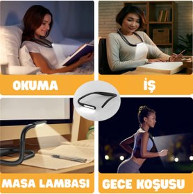 Resim Allians Ayarlanabilir LED Boyun Işığı, Renk Değiştiren Kitap Okuma Lambası 