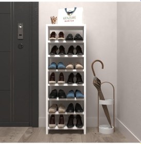 Resim Kenzlife Ayakkabılık Mısri Mat Beyaz Suntalam 110 040 20 Ondört Çift Ayakkabı Kapasitesi Arkalıksız Beyaz 