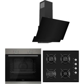Resim Ferre Siyah Cam Ankastre Set - XE61MDV / 1140 / D063 