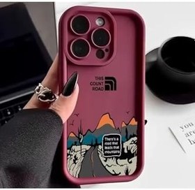 Resim M.TK moveteck Xiaomi Redmi Note 14 Pro Kılıf Yumuşak Kalın Kenarlı Mountai Dağ Kuşu Desenli Kamera Korumalı Kapak, Vişne, Tek Ebat, Mountai-note14pro4g-vişne 