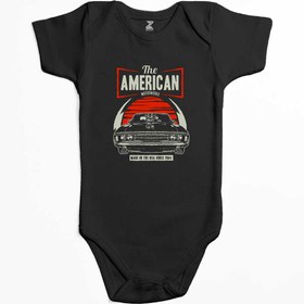 Resim Amerikan Muscle Car Renkli Bebek Body Zıbın - 3-6 Ay / Siyah 
