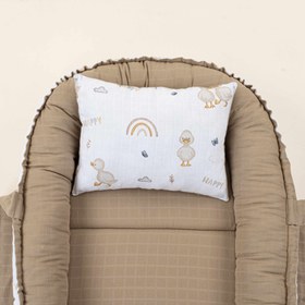 Resim Babynest ve Yastık - Çift Taraflı - Toprak Muslin - Kahverengi Ördek 