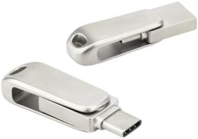 Resim Harici Depolama Alanı Gri Type-C -USB Otg Flash Bellek Hızlı Veri Aktarımı Metal Gövde Dayanıklı Yapı Ekstra Depolama USB Bellek 2IN1 (32, GB) 