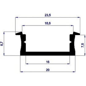 Resim Alüminyum Led Profili Kapaklı 