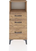 Resim Arges Komodin Tek Raflı 3 Çekmeceli 44x30x106 Çam-çam Çam 