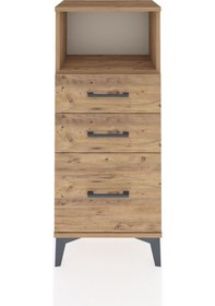 Resim Arges Komodin Tek Raflı 3 Çekmeceli 44x30x106 Çam-çam Çam 