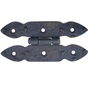 Resim Skygo Antika Tarz Dekoratif Pirinç Düğmeli Menteşe - 117x57 mm, Oksit 