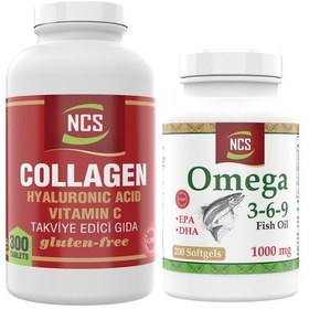 Resim Collagen Hyaluronic Acid 300 Tablet Omega 3-6-9-200 Kapsül 
