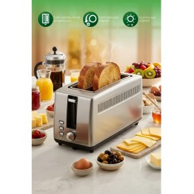 Resim Kiwi KT-6533 Paslanmaz Çelik Ekmek Kızartma Makinesi | 6 Kademe Ayar, Iptal & Buz Çözme 