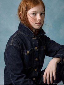 Resim LC Waikiki LCW Girls Studio Indigo Uzun Kollu Kız Çocuk Jean Gömlek 