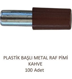 Resim Plastik Metal Başlı Raf Pimi Kahve 100 adet 
