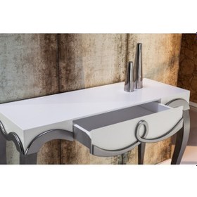 Resim 90 Cm Kabartmalı Dresuar Ve Ayna Takımı Tamamı Ahşap Beyaz 