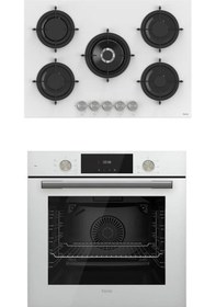 Resim Ferre Flowart QMS63CB - RS036 Woklu 75cm Ocak 2li Cam Ankastre Set 