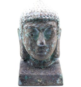 Resim Buddha Heykel Büst Turkuaz Orta Boy 