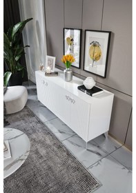 Resim ZEUGMA KONSOL MDF MEBRAN KAPAK BEYAZ GÜMÜŞ 