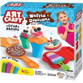 Resim Waffle & Dondurma Oyun Hamur Seti 200 Gr. - Oyun Hamuru Seti - Hamur Setleri - Hamur Kalıpları Renkli 