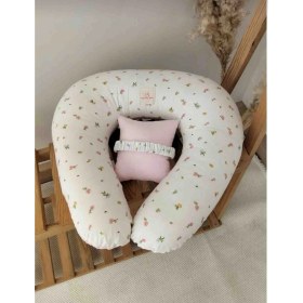 Resim Mamaraduga Emzirme Yastığı ve Destek Minderi Pembe Çiçek Bahçesi 