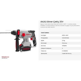 Resim Specco Akülü Kırıcı Delici 20v-4ah 2.2kg Sp20v4047 