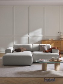 Resim Mobilya Stant Most Mollista 2 Modül Sol Köşe Koltuk 32 Gri Keten Kumaş Yumuşak Sünger (Evinize Teslim) 
