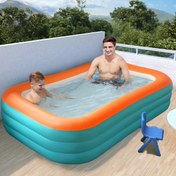 Resim 1 adet Gençler için Okyanus Topu ile Şişme Aile Havuzu - Banyo, Oyun ve Bağlanma için Büyük Kapalı/Dış Mekan Yüzme Havuzu, Dayanıklı PVC Malzeme, Elektrik Gerektirmez, Tüm Mevsimler için Taşınabilir Tasarım, Şişme Havuz, Tüm Mevsimler Kullanımı, Kolay Temizlenebilir Yüzey 