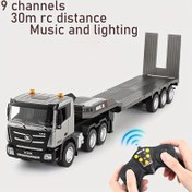 Resim Uzaktan Kumandalı İnşaat Oyuncağı, 9 Kanallı 2.4G Kablosuz Elektrikli Alaşımlı Taşıma Aracı, 1:24 Ölçekli Uzaktan Kumandalı Damperli Kamyon, Işıklar, 3 ila 8 Yaş ve Üzeri Çocuklar İçin Uygun Yaratıcı Bir Doğum Günü Hediyesi. 