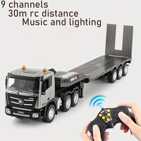 Resim Uzaktan Kumandalı İnşaat Oyuncağı, 9 Kanallı 2.4G Kablosuz Elektrikli Alaşımlı Taşıma Aracı, 1:24 Ölçekli Uzaktan Kumandalı Damperli Kamyon, Işıklar, 3 ila 8 Yaş ve Üzeri Çocuklar İçin Uygun Yaratıcı Bir Doğum Günü Hediyesi. 