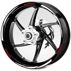 Resim Kırmızı Nmax Yazılı 3 Parçalı Reflektif Beyaz Jant Şeridi 