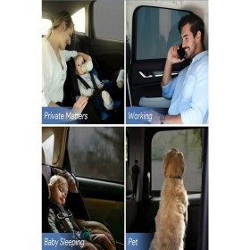 Resim Uydee Araba Yan Cam Güneşlik Oto Yan Cam Perdesi Arka Koltuk Güneşliği 80x50 cm Esnek Kumaş 