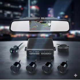 Resim Space Araç Kamerası 4.3 inç aynaya geçmeli park sensörlü geri görüş kamerası 