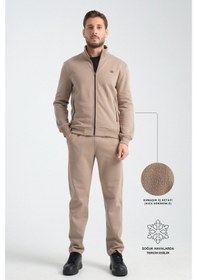 Resim Shooter Sportswear Shooter Erkek Kışlık Eşofman Takımı Thermosoft Teknolojisi Içi Kuzu Görünümlü Regular Kalıp Vizon 
