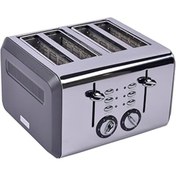 Resim HERŞEYBURDAMODA Berghoff Gem Tita Parlak Gümüş Gri Dört Dilim Ekmek Kızartma Makiesi 