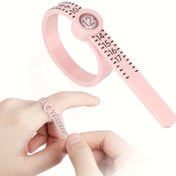 Resim Ring Sizer 1-17 USA Ölçme Aracı Yeniden Kullanılabilir Parmak Boyut Ölçer Takı Ölçme Aracı Yüzük Boyut Ölçme Aracı (Pembe) 