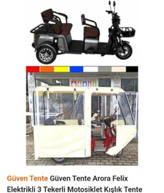 Resim Arora Güven Tente Arora Felix Elektrikli 3 Tekerli Motosiklet Kışlık Tente 